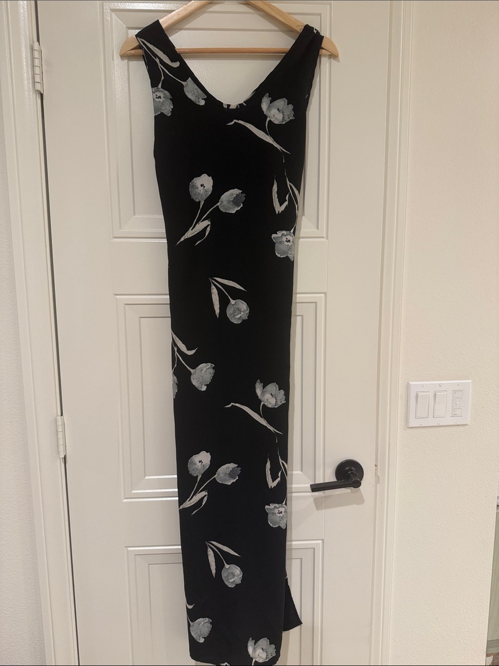 Black Floral Slip Maxi Dress